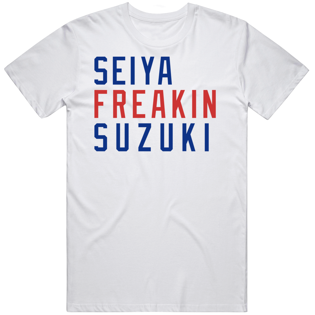 Chicago Cubs Seiya Suzuki Men's Cotton T-Shirt - Heather Gray - Chicago | 500 Level Major League Baseball Players Association (MLBPA)